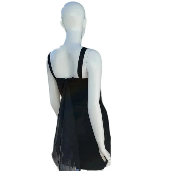 Dave & Johnny Black Dress with Integrated Shawl Formal Occasion Wear Size 3/4 - Picture 9 of 16